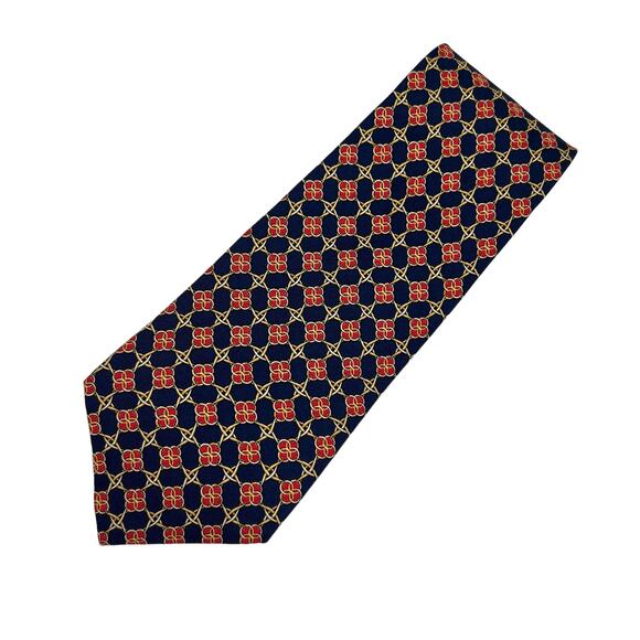 VTG Burberry Knot-Print Silk Tie - Picture 1 of 5